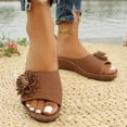 thumbnail image 5 of Fnooota Womens Comfort Sandals, Open Toe Vacation Casual Slip On Wedge Sandals Brown Size 8.5, 5 of 8