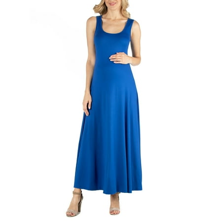 

24seven Comfort Apparel Slim fit A Line Sleeveless Maternity Maxi Dress M011695 Made in USA