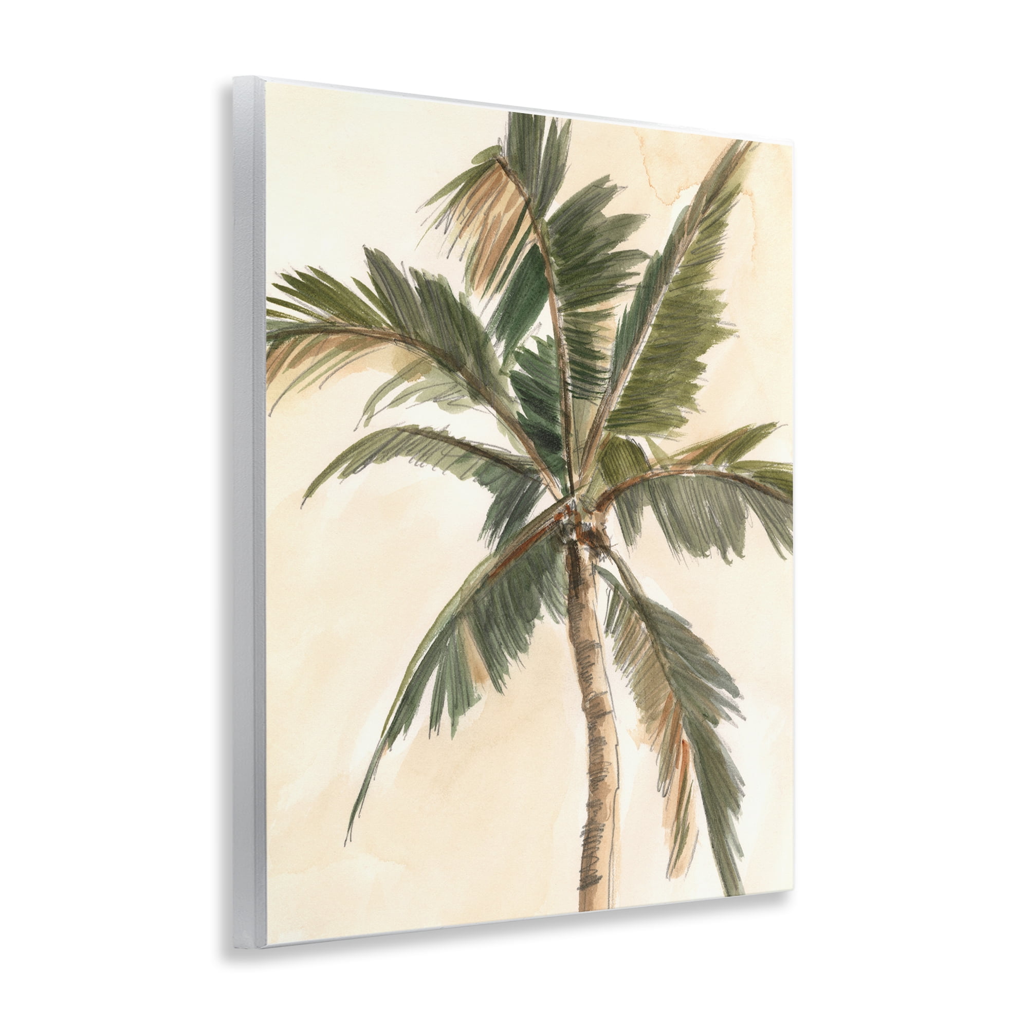 Stupell Industries Muted Palm Tree Plants & Flowers Painting Unframed Art Print Wall Art, 11 x 14