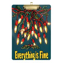 FORMRS Acrylic Clipboard with Low Profile Clip Standard A4 Letter Size, 12.5" x 9", Red Christmas Light