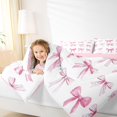 thumbnail image 4 of Feelyou Kawaii Bowknot Kids Twin Comforter Sets, White Pink Watercolor Bedding Set, 2pcs, 4 of 8