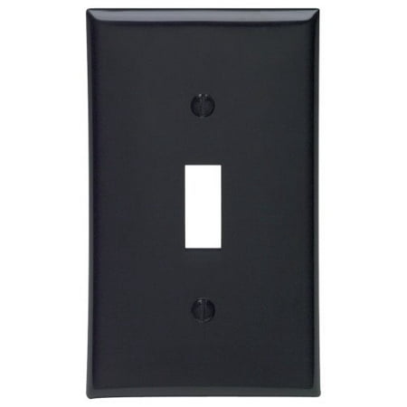 Leviton 80701-E Black Nylon Single Gang Toggle Light Switch Wall Plate