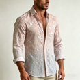 thumbnail image 4 of Mens Long Sleeve Floral Shirts Summer Casual Button Down Dress Shirts Wedding Party Holiday Shirt, 4 of 5