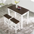 thumbnail image 2 of JERFIT 3-Piece Industrial Bar Table Set with Chairs, Antique Brown Bistro Dining Set for Kitchen, Living Room, Game Room, 2 of 10