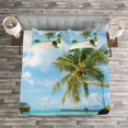 thumbnail image 3 of Ambesonne Colorful Quilted Bedspread Set 3 Pcs, Exotic Maldives Sea, Queen Size, Multicolor, 3 of 3