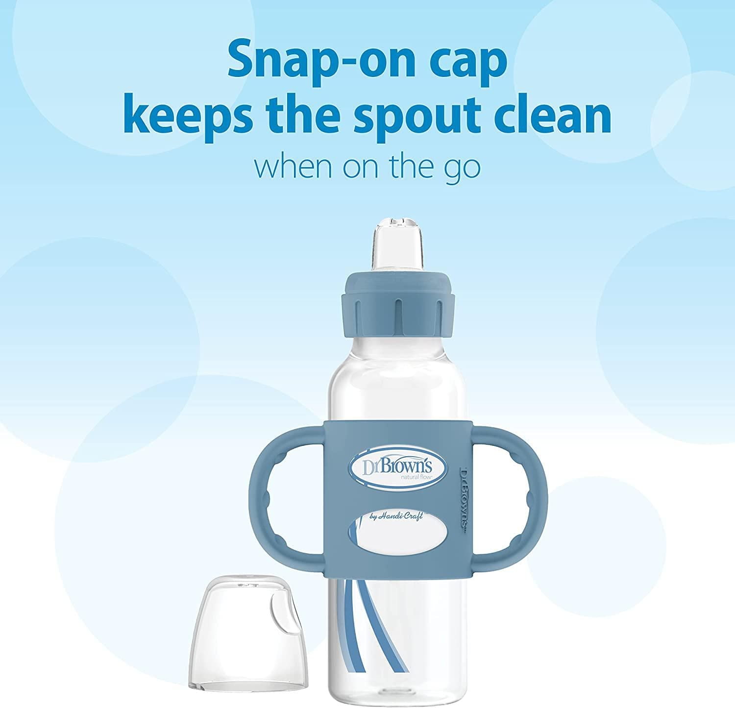 Dr. Brown’s® Milestones™ Narrow Sippy Bottle with Silicone Handles Blue 2 pack