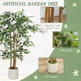 thumbnail image 4 of HOMCOM 4FT Artificial Banyan Tree, Set of 2 Artificial Plant for Home Decor, 4 of 10