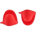 thumbnail image 1 of Manoplas de silicona para horno, 2 piezas, resistentes al calor y antideslizantes, guantes protectores para dedos para cocina, (rojo), 1 of 5