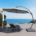thumbnail image 2 of LAUSAINT HOME 12 FT Outdoor Patio Umbrella with Base, Aluminum Cantilever Umbrella with Crank, Gray, 2 of 11