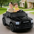 thumbnail image 2 of Gymax 24V 2 Seater Ride on Truck w/Remote Control 3 Speeds Bluetooth LED Headlight Black, 2 of 10