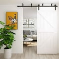thumbnail image 7 of TSMST 9ft Ceiling Mount Sliding Barn Door Hardware fit 54" Wide Single Wooden Door,Easy to Install,Smoothly and Quietly,I Shape Hanger, 7 of 7
