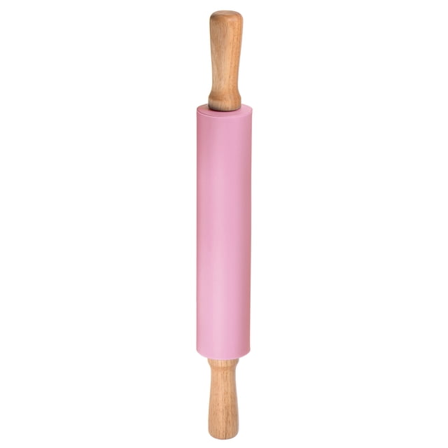 Unique Bargains Silicone Rolling Pins for Baking 43cm x 5.2cm, Pink