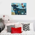 thumbnail image 5 of Nawypu  Blue Tinted Cow and Rooster Pasture Painting Canvas Wall Art,  Multi-Color, 5 of 5