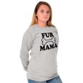 thumbnail image 3 of Fur Mama Cute Pet Owner Cat Dog Mom Women's Long Sleeve T Shirt Brisco Brands S, 3 of 6