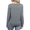 thumbnail image 4 of Women'S Sweaters Casual V-Neck Long Sleeve Sweaters Loose Solid Fall Tops Pullover Sweater Gray XXL, 4 of 7
