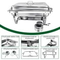 thumbnail image 5 of PRIJESSE 4 Pack Chafing Dish Buffet Set, 8QT Stainless Steel Rectangular Chafers and Buffet Warmer Sets for Catering, with Food & Water Pan, Lid, Foldable Frame, Fuel Holder, 5 of 7