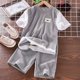thumbnail image 1 of Boys Summer Suit Kids Short Sleeve T-shirt +shorts 2pc Sports Casual Outfits for Teenage Boy Clothing Sets qym unisex, 1 of 2