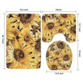 thumbnail image 3 of Yellow Sunflower Art Pattern Bathroom Rugs Sets 3 Piece,Toilet Cover Set,Absorbent Non Slip Bathroom Mats Sets with U-Shaped Contour Rug Toilet Rug Set, 3 of 5