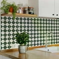 thumbnail image 2 of Mi Alma Peel & Stick Tiles - Rhombus Rustic Dark Green White Vinyl Backsplash 12x12, 2 of 14
