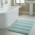 thumbnail image 2 of Splendid Striped Soft Plush Cotton Bath Rug 21" X 34" Light Blue by Castle Hill London, 2 of 5