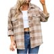 thumbnail image 2 of Pntutb moda mujer manga larga frente abierto ropa de abrigo suelta impresión blusa abrigo Tops bolsillos blusa liquidación Pntutb Pntutb-6625, 2 of 8