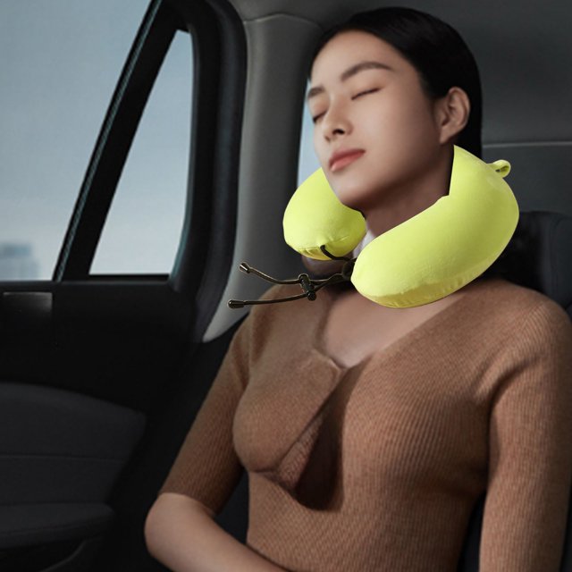 LSLJS Solid Color U Shaped Neck Brace Car Office Nap Airplane Neck Brace Slow Memory Cotton With Core Can Be Disassembled and Washed, Home Accessories