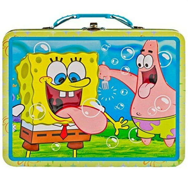 spongebob squarepants sticking out tongues metal lunch box (design