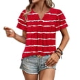 thumbnail image 4 of XMMSWDLA T-Shirt à Manches Courtes Col Rond pour Femmes Tunique avant Hauts Décontractés Amples Rouges Chemises et T-Shirts de Sport pour Femmes, 4 of 7