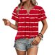 thumbnail image 3 of Camisas de Cuello de Tripulación de Manga Corta para las Mujeres Plisado Mangas de Ruffle, Cuello Redondo Casual Primavera Y Blusa de Verano, 3 of 7