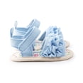 thumbnail image 3 of Toddler Girl Newborn Baby Ruffled Sandals Summer Canvas Moccasin Shoes Prewalker, 3 of 4
