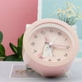 thumbnail image 3 of Kojooin Cartoon Animal Round Alarm Clock with Night Lamp Home Portable Cute Bedside Desk Clock for Kids Ultra-quiet Sweeping Soft Warm-light,Pink, 3 of 8