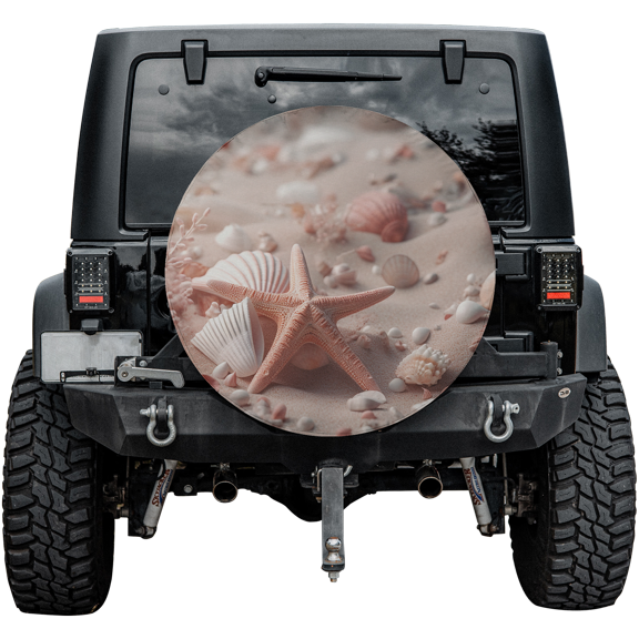 Lotusprinthandmade The Beauty Of Seashells on Beach Spare Tire Cover Without Backup Camera Hole 6 Sizes (27 in.)