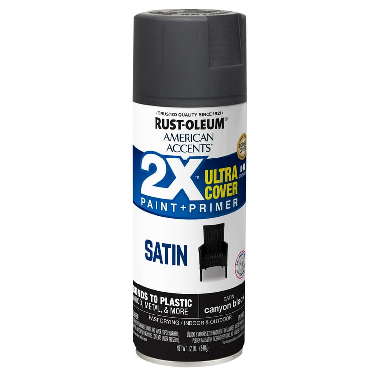 Rust-Oleum 2x Ultra Cover Canyon Black American Accents Satin Spray Paint - 12 oz