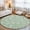 Green, variant on Burnt Orange Flower Washable Round Area Rug 4 ft, Pastoral White Plant Petal Leaf Rustic Linen Soft Non Slip Rugs Stain Repellent Indoor Felt Carpet for Living Dining Room Bedroom Home Office
