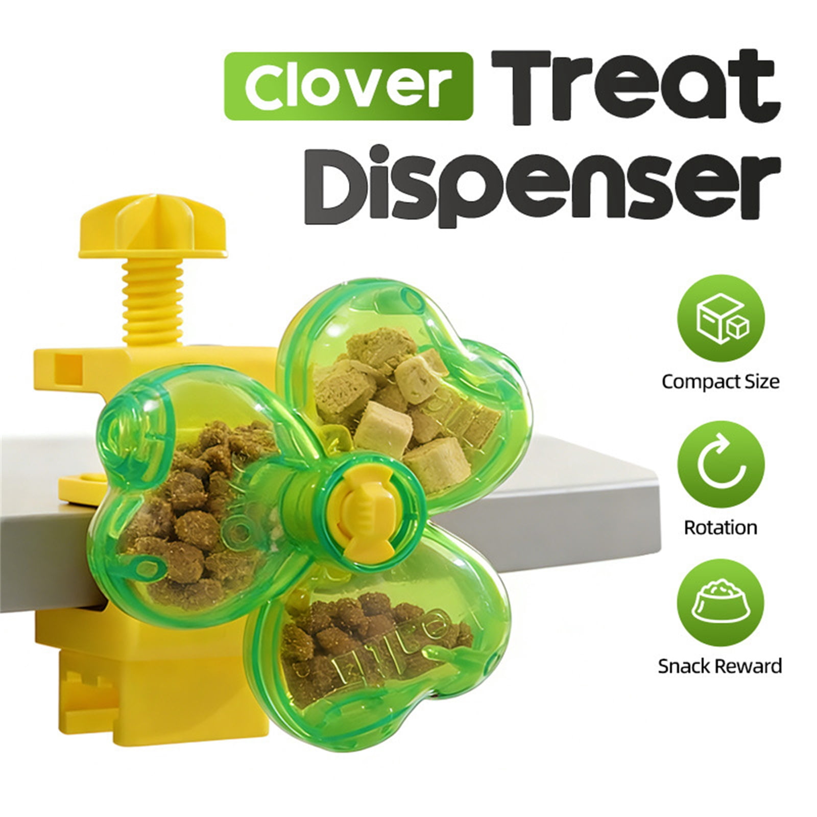 Interactive Toys for Cats, Interactive Puzzle Toys for Dogs, 3.5 in Treat Holding, Cat Puzzle Feeder, Mental Stimulation, Crate Attachable, Green, 1 Pc