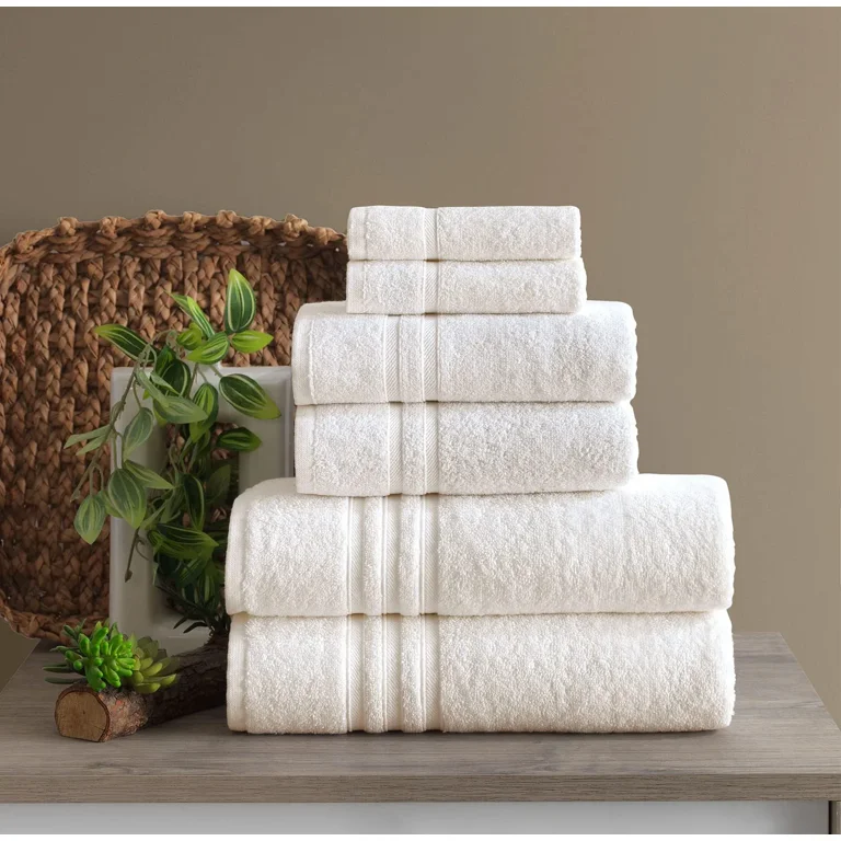 Hammam Linen Bath Towels 4 Piece Set Sea Salt Soft Fluffy, Absorbent and  Quick Dry Perfect for Daily Use 