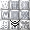 thumbnail image 4 of Koszal Grey Background Geometric Square Throw Pillow Case Cushion Cover Bedding Article, 4 of 7