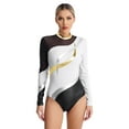 thumbnail image 2 of Miutii Womens Metallic Gymnastic Leotard Ballet Dance Bodysuit Tops Dancewear White M, 2 of 9