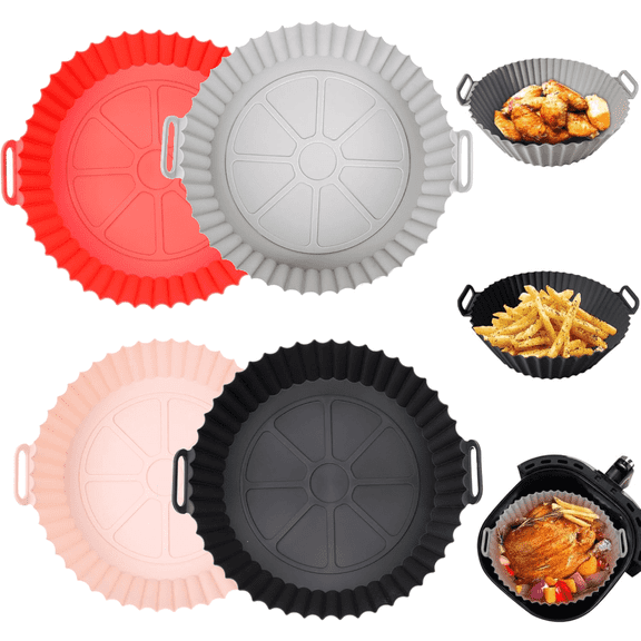 4pcs Reusable Air Fryer Liners, Silicone Air Fryer Liners, Air Fryer Accessories, Air Fryer Pans