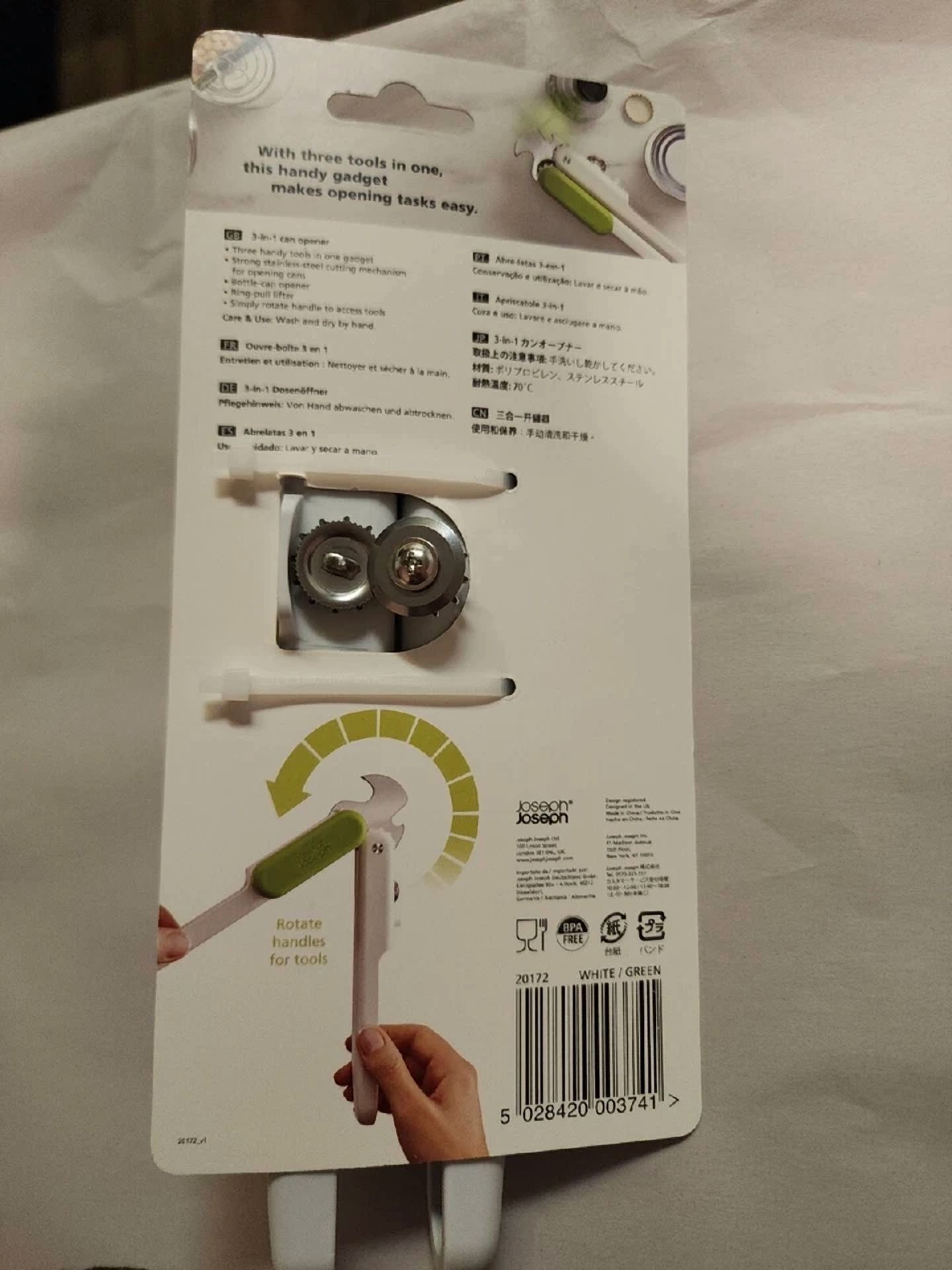 CRESTIN- Joseph Joseph Pivot 3-In-1 Can Opener, One Size, White/Green