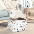 thumbnail image 3 of Yayeee Collapsible Cube Storage Bin with Lid Fabric Closet Decorative Basket with Handles, Cartoon Blue Houses, 3 of 7