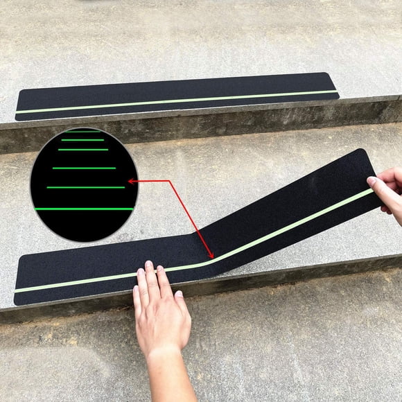 COSIMIXO 30" X 4"(10-Pack) Anti Slip Traction Treads with Glow in The Dark Stripe,Best Grip Tape Non Slip, Outdoor Non Skid Tape, High Traction Frict