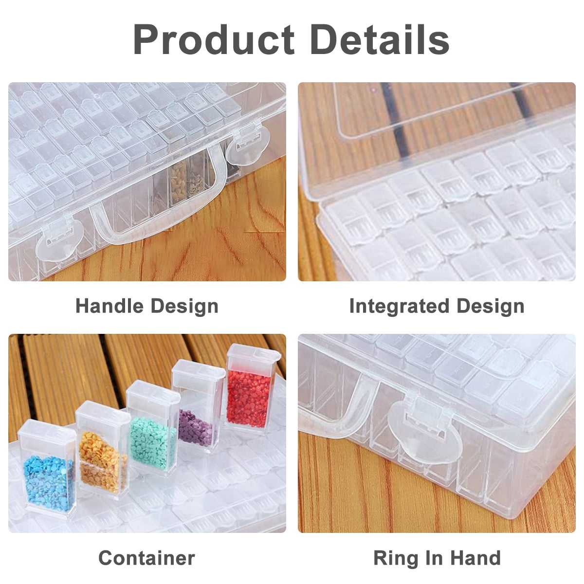 Qenwkxz 64 Slots Multi-Purpose Seed Storage Box Organizer with Label  Stickers / Diamond Embroidery Storage Case Portable Nail Art Storage  Container for Seeds 