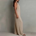 thumbnail image 6 of Ailaofu Women's Summer Halter Neck Sleeveless Solid Color Jumpsuit, Fashion Casual Beach Vacation Jumpsuit with Pockets, 6 of 7