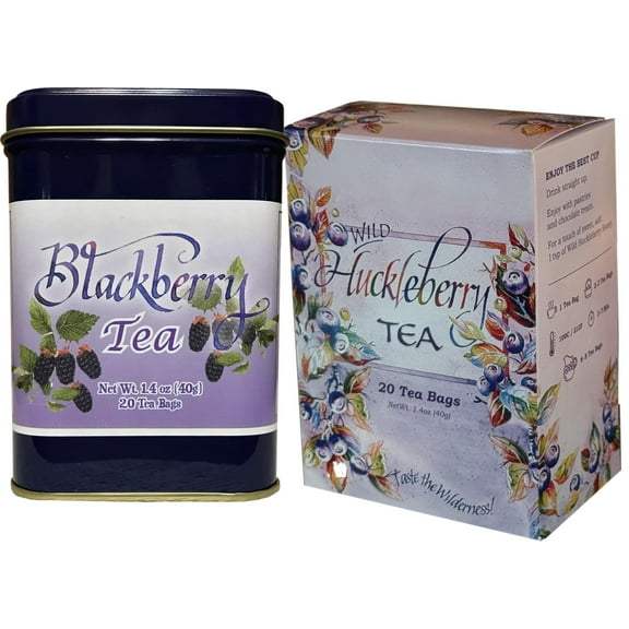 Huckleberry and Blackberry Flavor Ceylon Black Tea 40 Count Wild Berry Tea Bags