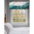thumbnail image 3 of Aqua Marble Texture Curtain Valances for Windows, Modern Art Window Valances, Window Treatment Rod Pocket Valance Curtains for Living Room/Kitchen/Bedroom/Bathroom, 54x18inch, 3 of 9