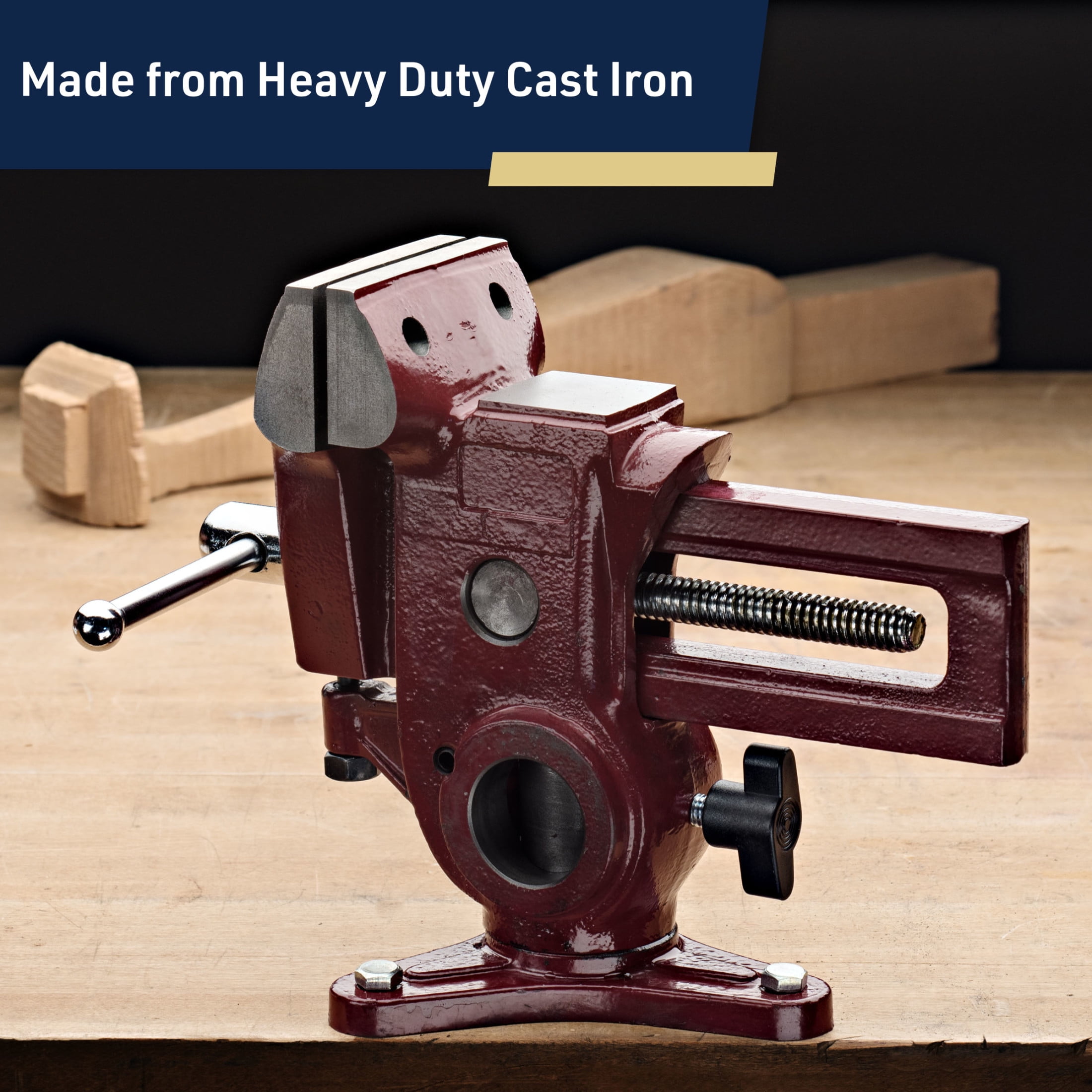 Kings County Tools Bench Vise with 2 Axes of Rotation and 4.5” Jaw Opening
