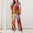 thumbnail image 2 of Haiem Trio Of Dripping Cones Pattern Women’s Long-sleeve Sleepwear,Sleepwear Set,2-piece Loungewear Set,Soft PJs Comfy Nightwear with Pockets-Medium, 2 of 7