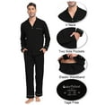 thumbnail image 6 of EA'S SECRET Mens Pajamas Set 100% Cotton Sleepwear Button Down Pajamas for Men Long Sleeve Lounge Pjs with Pockets & Fly(Black,L), 6 of 8
