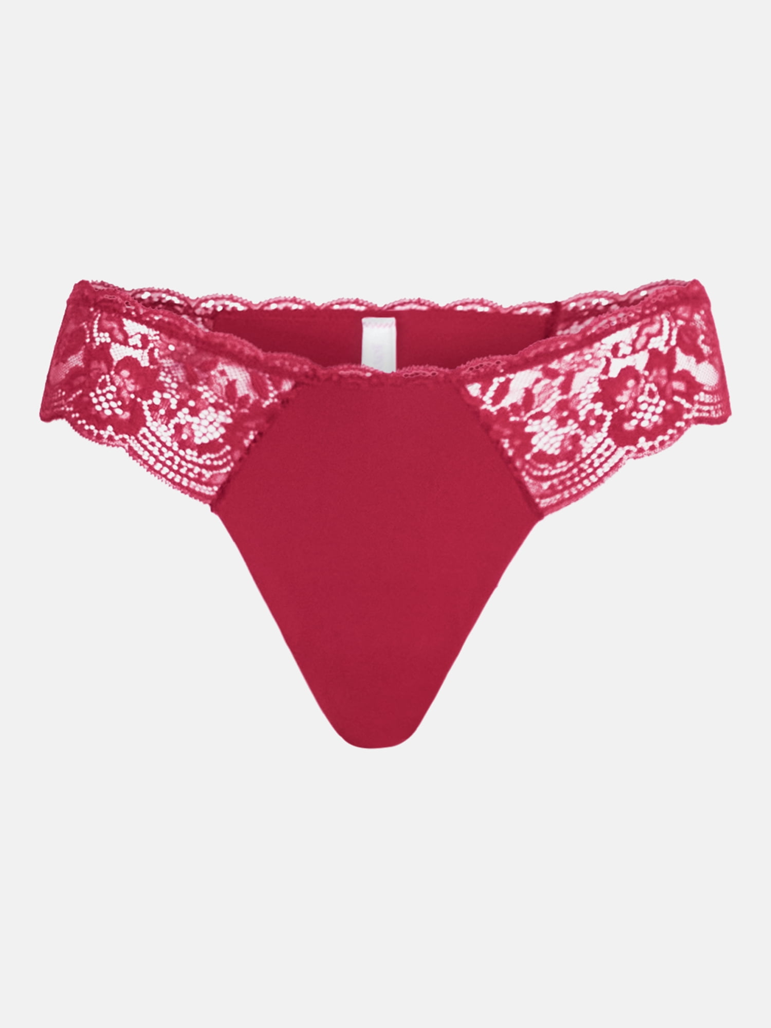 Joyspun Women's Microfiber and Lace Thong Panties, 3-pack, Sizes to 3XL